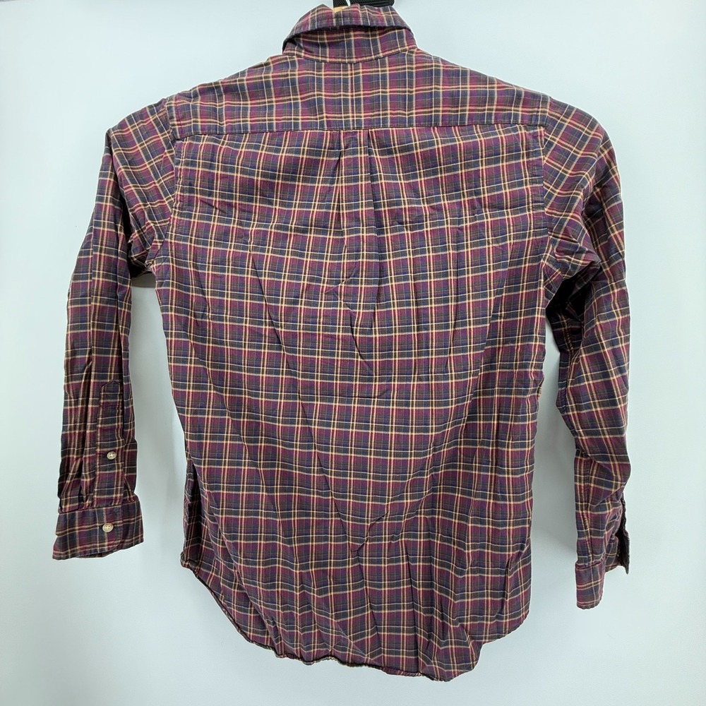 Polo Ralph Lauren Shirt Mens M Red Plaid Knit Button Up Long Sleeve Blue Pony - Picture 5 of 11